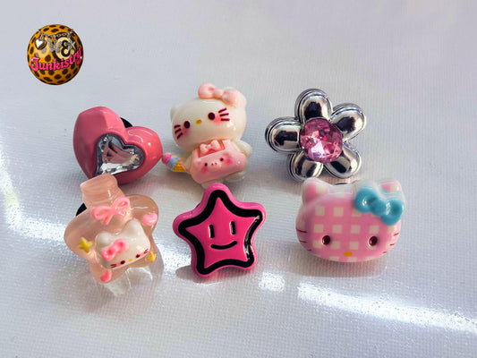 pink girlie hk croc charms 𝜗𝜚 ⊹ ‧₊˚